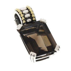 Lagos Caviar 925 & Gold with Smokey Topaz Pendent